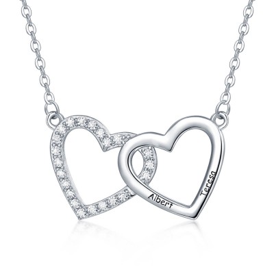 Personalised Engraved Hearts Necklace With 2-3 Hearts