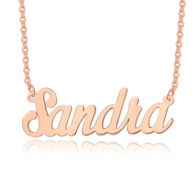 Personalised 18K Rose Gold Classic Name Necklace for Her