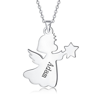 Personalised Angle Necklace with Engraving