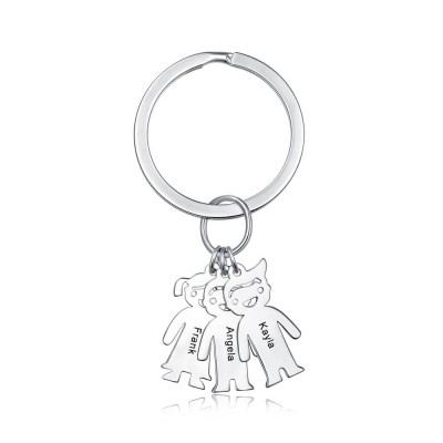 Personalised Keychain with 1-6 Children Charms