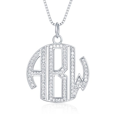 Personalised Monogram Zircon Name Necklace