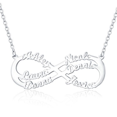Personalised Infinity Name Necklace with 6 Names