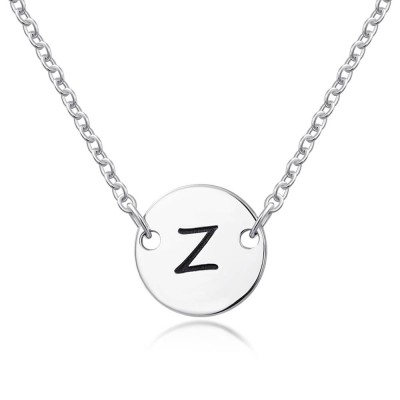 Personalised Engraved Coin Necklace Initial Necklace