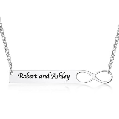 Personalised Infinity Bar Necklace With Engraving