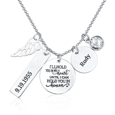 Personalised I'll Hold You In My Heart Memorial Necklace