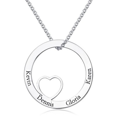 Personalised Engraved Hang Tag Necklace with 1-6 Names