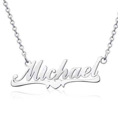 Personalised Middle Heart Name Necklace