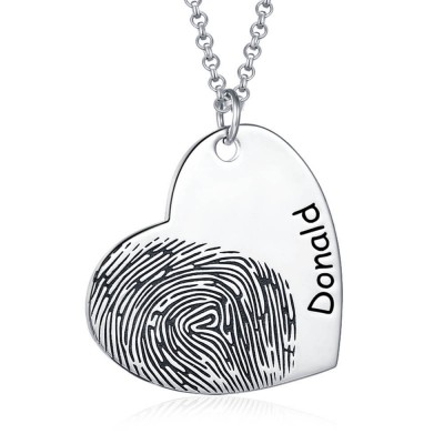 Personalised Fingerprint Heart Necklace