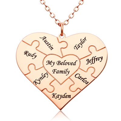Personalised Heart Shape 1-8 Pieces Necklace Gift for Mom and Grandma
