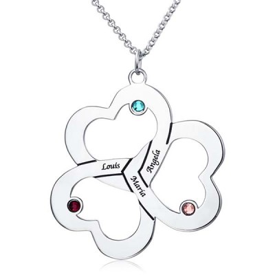 Heart Name And Birthstone Necklace