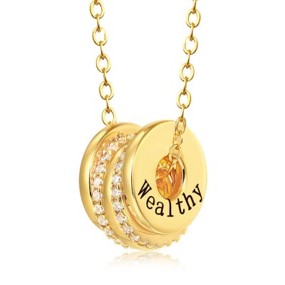 Personalised Ring Name Necklace with 1-10 Names