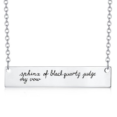 Personalised Handwriting Necklace | Vertical Bar Signature Necklace