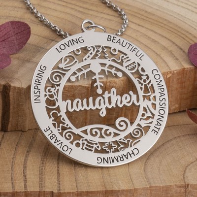 Personalised Family Christmas Name Necklace Christmas Gift for Mum Wife