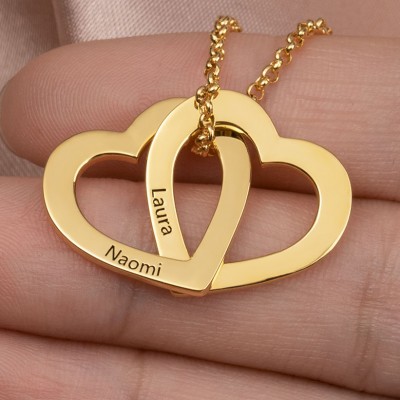 Personalise Heart Lock Heart Name Necklace Anniversary Gift For Grandma Wife Mum Her