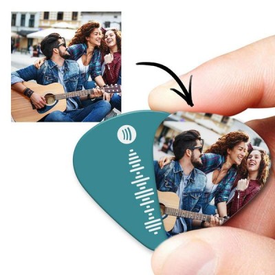 Scannable Spotify Code Guitar Pick, Photo Engraved Music Song Guitar Pick 12Pcs