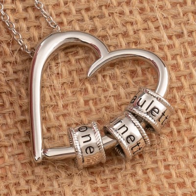 Personalised Heart Shape Beads Pendant Name Necklace