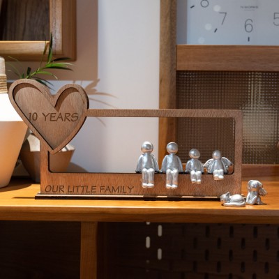 10 Years Our Little Family Personalised Sculpture Figurines 10th Anniversary Christmas Gift 
