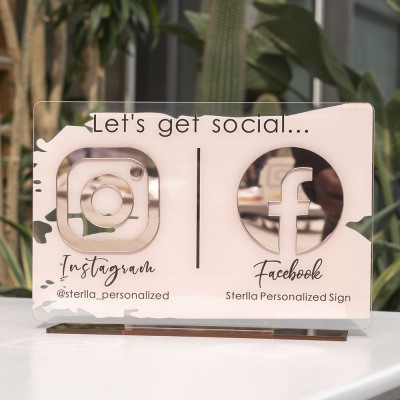 Personalised Beauty Sign Instagram Facebook Business Social Media Sign