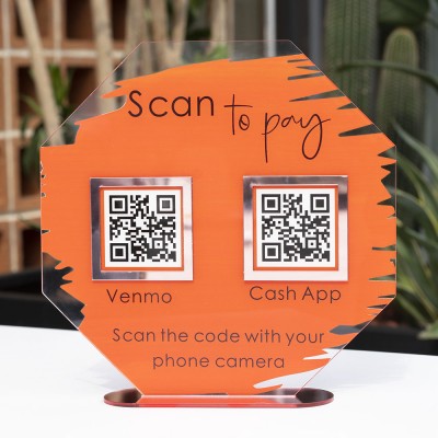 Personalised Octagon Business Double Payment QR Code Sign