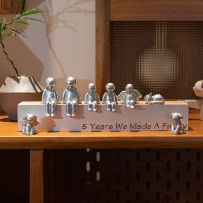 5 Years We Made A Family Personalised Sculpture Figurines 5th Anniversary Christmas Gift 