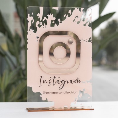 Personalised Instagram Social Media Sign Salon Sign Beauty Sign