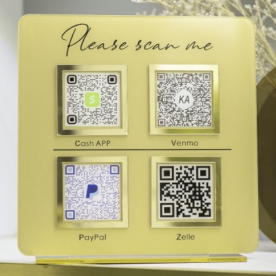 Personalised 4 QR Payment Code Sign Business & Social Media Sign