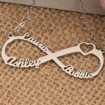 Personalised Infinity Name Necklace with 3 Names