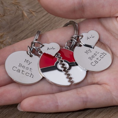 Personalised Couples Anime Keychain Set Valentine's Day Gift