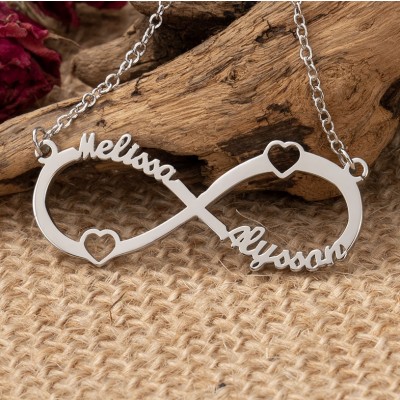 Personalised Infinity Name Couple Necklace Anniversary Gifts for Wife Love Gift Ideas for Her