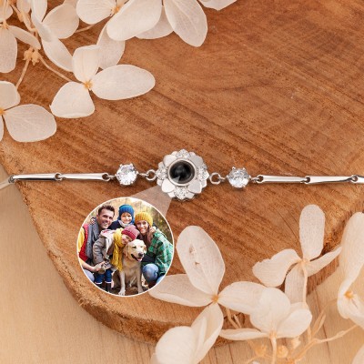 Personalised Photo Projection Bracelet with Photo Inside for Her Christmas Gifts Anniversary Gifts 