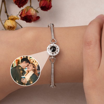 Personalised Photo Projection Bracelet with Picture Inside Gifts for Her Christmas Gift Ideas 
