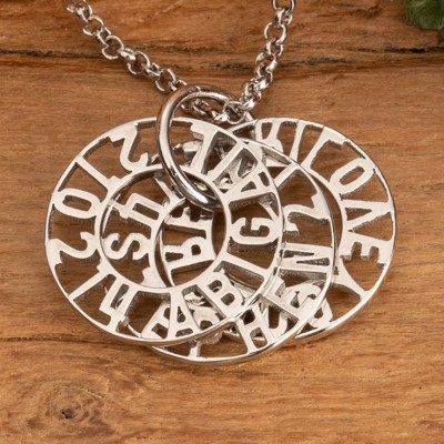 Personalised Engraved Necklace With 1-6 Circles 