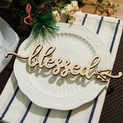 Fall Thanksgiving  Christmas Wooden Place Cards For Table Decor