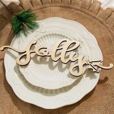 Fall Thanksgiving  Christmas Wooden Place Cards For Table Decor