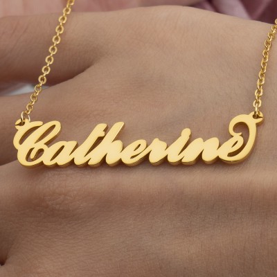 Personalised Gift Custom Gold "Carrie" Name Necklace Christmas Gift for Her
