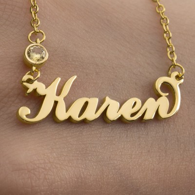 Personalised Birthstone Name Necklace