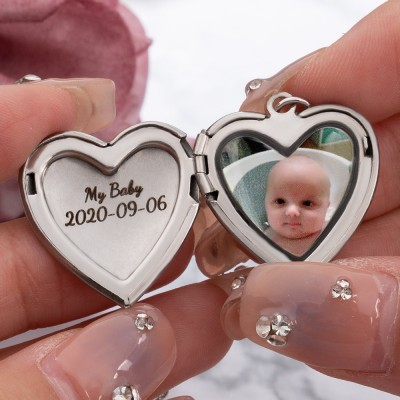 Personalised Baby Photo Necklace with A Picture Inside Gifts For New Mum