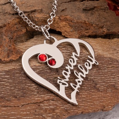 Personalised Heart Shaped Name Necklace Cute Valentine's Day Gift For Girls Her