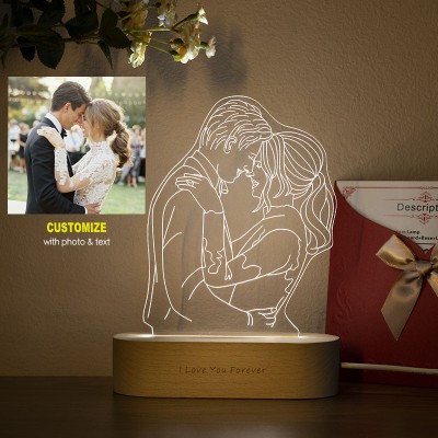 Personalised Photo Night Lamp Valentine's Day Gift