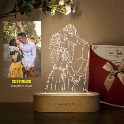 Personalised Photo Night Lamp Valentine's Day Gift