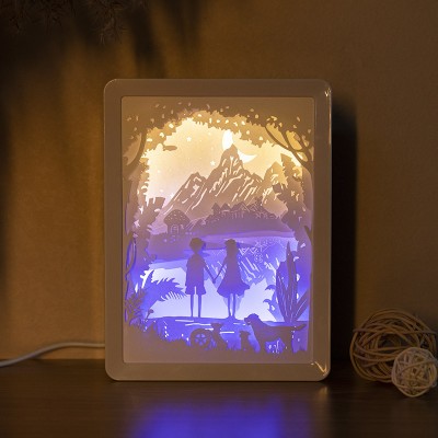 Personalised Paper-Cut Night Light with Remote Control, Valentine's Day Gift