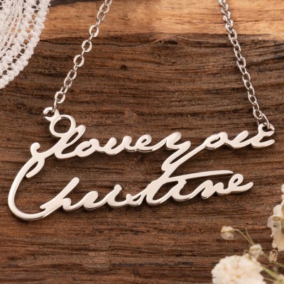 Personalised 2 Name Necklace Customised Name Necklace for Her for Couples