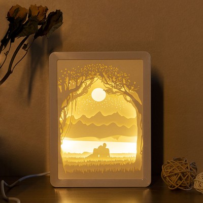 Personalised Paper-Cut Night Light with Remote Control, Valentine's Day Gift