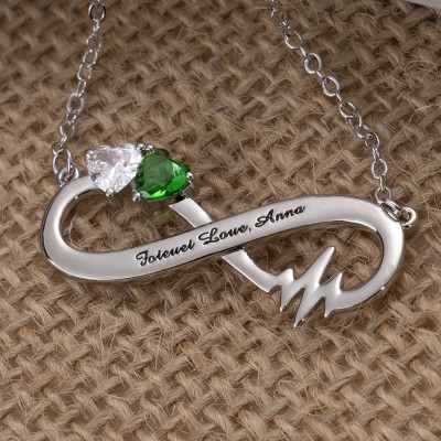 Personalised Infinity Name Necklace With Birthstones