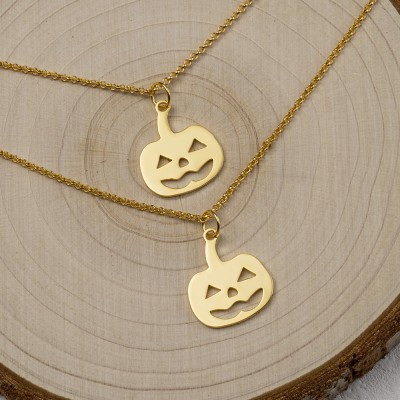 Halloween Dainty Pumpkin Pendant Necklace