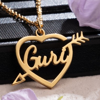 Personalised Jewelry Cupid Arrow Heart Necklace For Women Cute Pendant Handmade Gifts Wedding Gifts for Her Birthday Gifts
