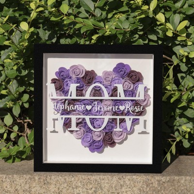 Personalised Mum Flower Shadow Box Gift for Mother's Day