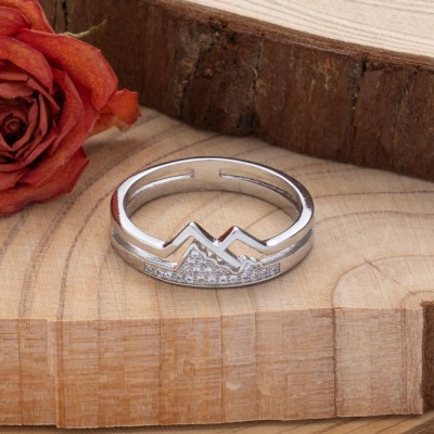 Adventure Mountain Couple Ring Set Anniversary Valentine's Day Gift For Her