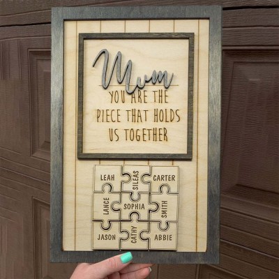 Mum You Are The Piece That Holds Us Together Personalised Mum Jigsaw Puzzle Pieces Custom Gift for Mum Grandma