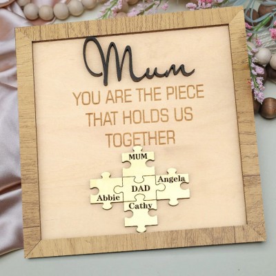 Custom Wooden Puzzle Pieces Name Sign Love Gift Ideas for Mum Keepsake Gifts